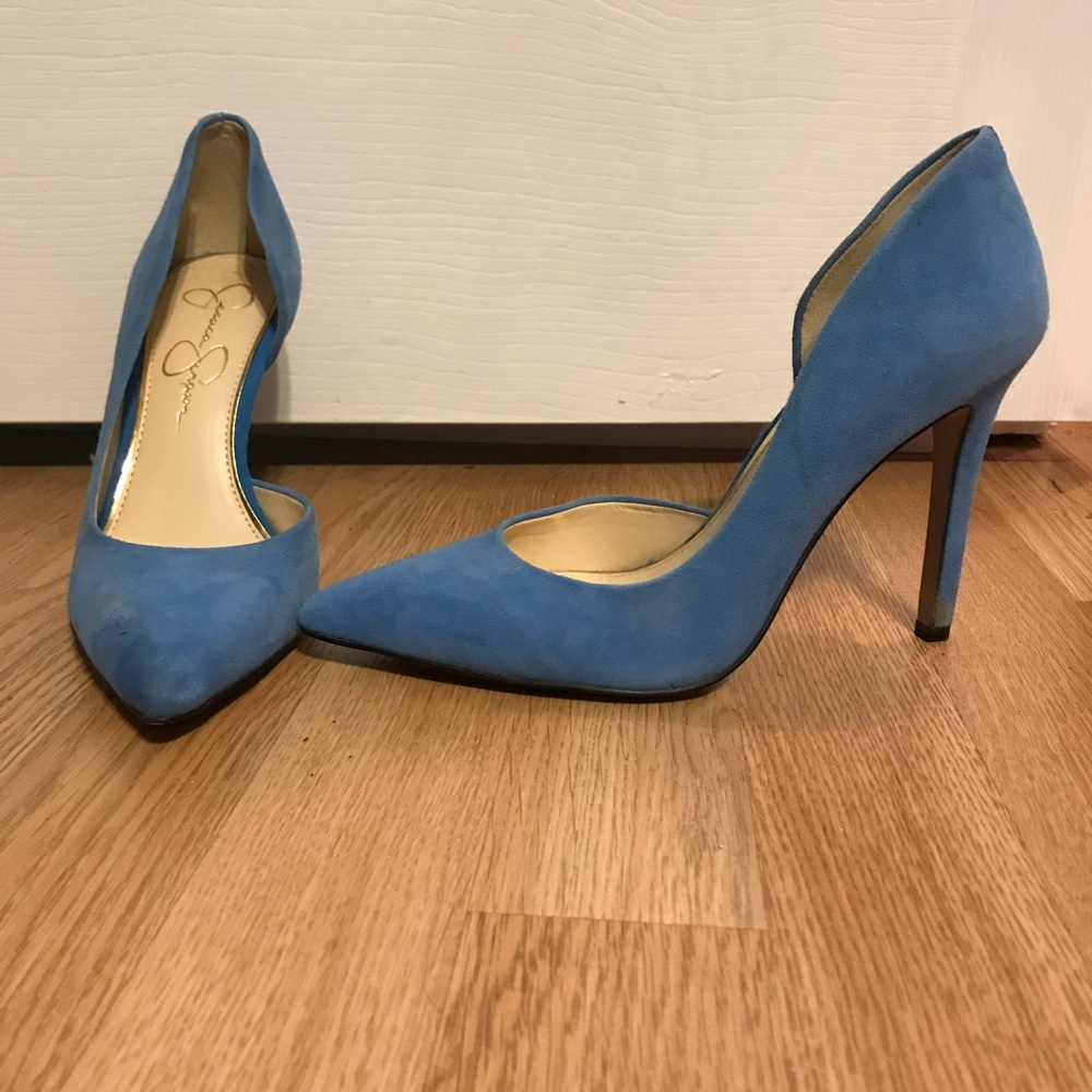 Jessica Simpson Blue suede heels